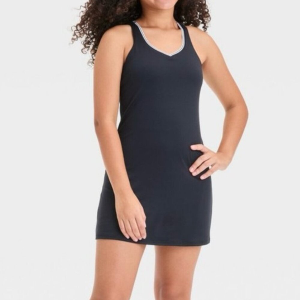 All In Motion Girls Contrast Trim Active Dress Size Large